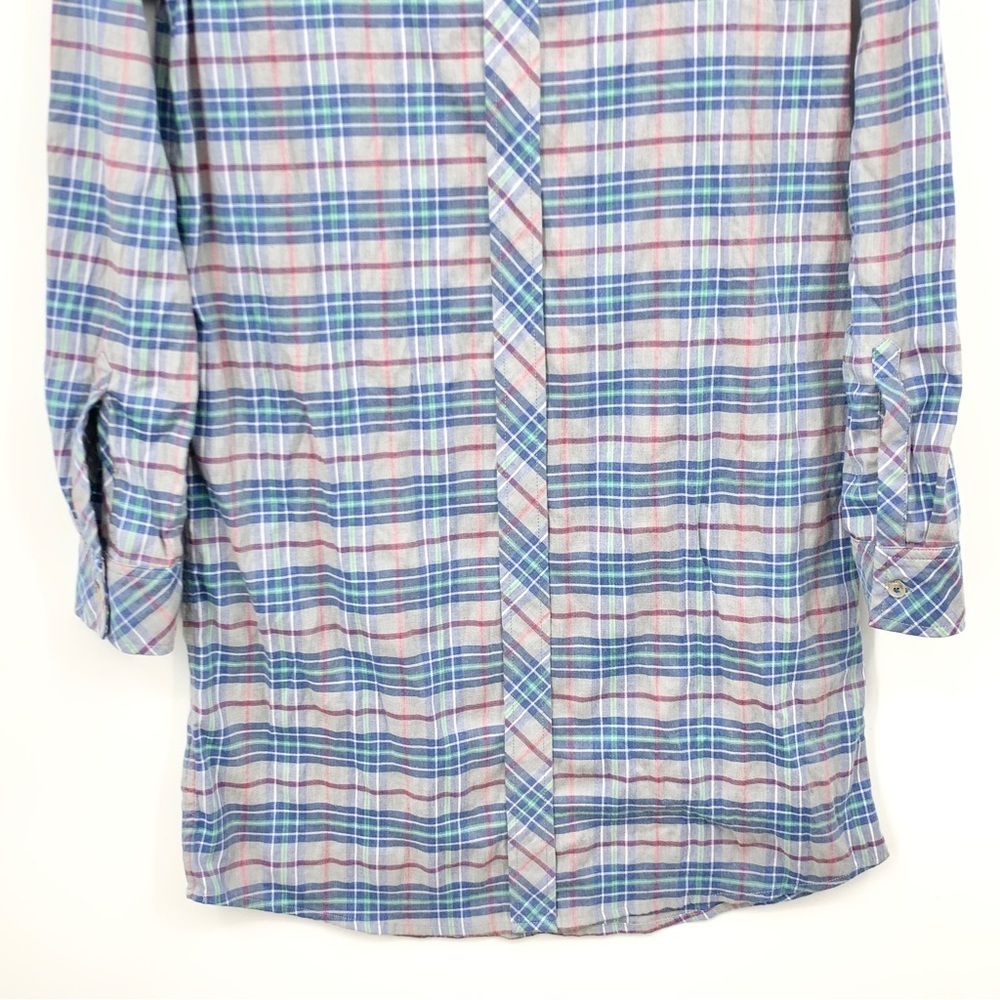 Southern Tide Women XS Shirt Dress Long Sleeve Popover 1/2‎ Button Blue Plaid - Picture 6 of 8